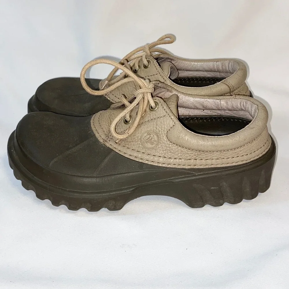 Crocs All Terrain Axle Duck Boots Leather Trim Waterproof‎ Islander M 8 W 9